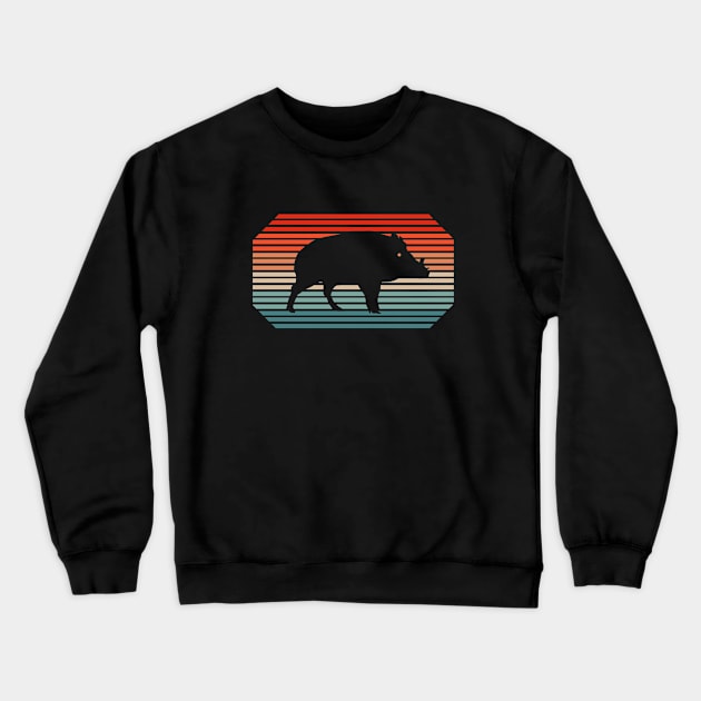 Retro wild boar motif grandpa animals wild boar Crewneck Sweatshirt by FindYourFavouriteDesign